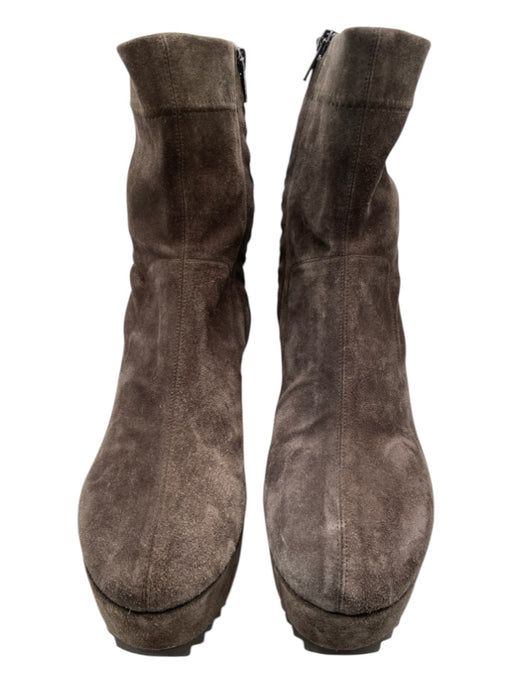 Pedro Garcia Shoe Size 41 Gray Suede Platform Side Zip Booties Gray / 41