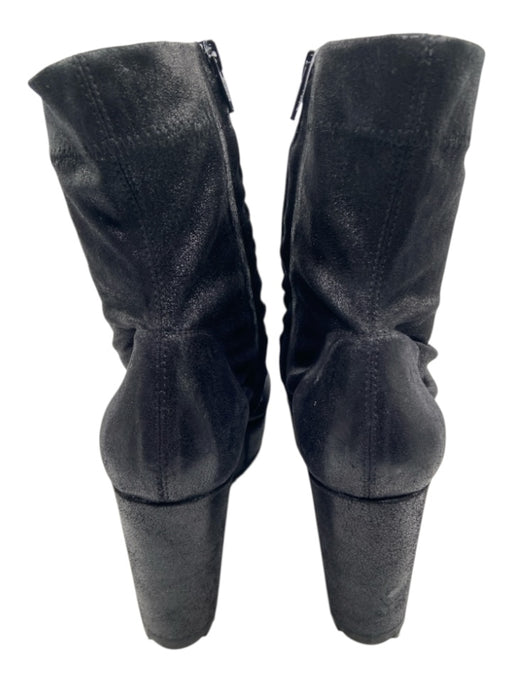 Pedro Garcia Shoe Size 41 Black Suede Platform Side Zip Sparkle Booties Black / 41