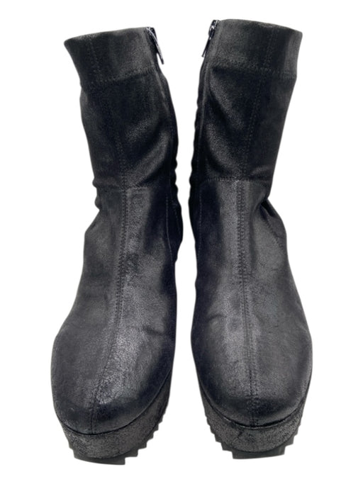 Pedro Garcia Shoe Size 41 Black Suede Platform Side Zip Sparkle Booties Black / 41