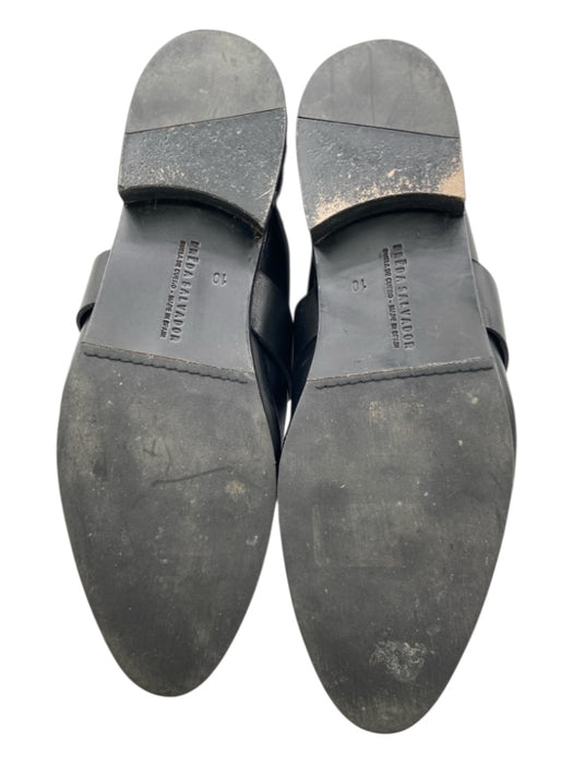 freda salvador Shoe Size 10 Black Leather Shearling Pointed Almond Toe Mules Black / 10