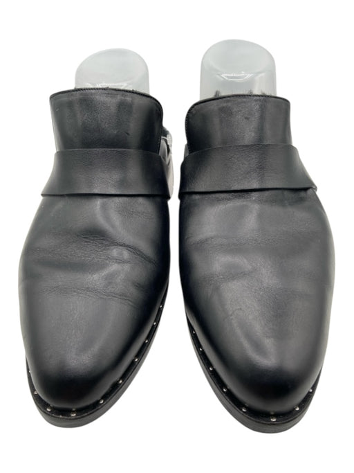 freda salvador Shoe Size 10 Black Leather Shearling Pointed Almond Toe Mules Black / 10