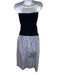Staud Size M Navy, White & Blue Merino Wool Cotton Rib Knit Side Button Skirt Navy, White & Blue / M