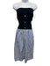 Staud Size M Navy, White & Blue Merino Wool Cotton Rib Knit Side Button Skirt Navy, White & Blue / M