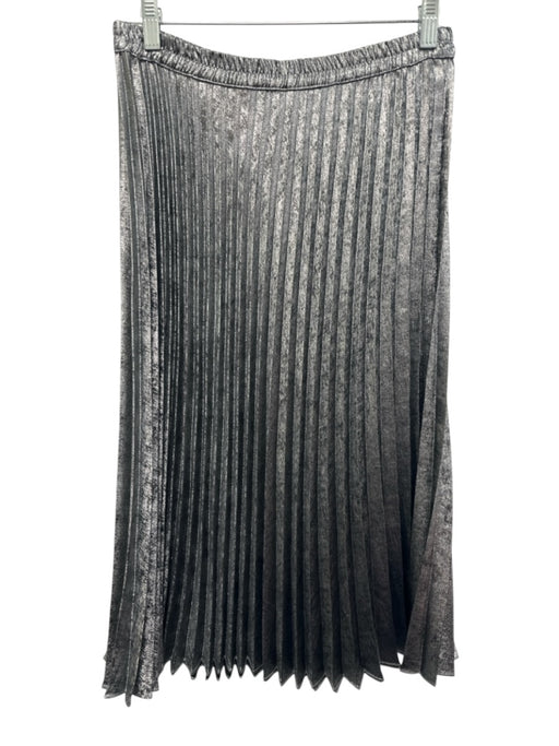 XiRENA Size M Silver Polyester Elastic Waist Accordion Pleat Maxi Skirt Silver / M
