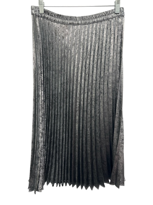 XiRENA Size M Silver Polyester Elastic Waist Accordion Pleat Maxi Skirt Silver / M