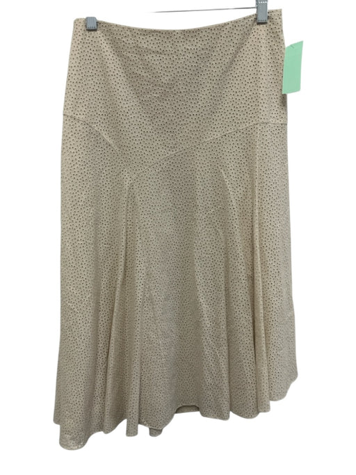 Theory Size 4 Cream Cotton Circle Eyelet Side Zip Maxi Skirt Cream / 4