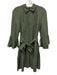 Derek Lam Size 6 Olive Green Viscose Blend Long Flare Sleeve Drop Waist Dress Olive Green / 6
