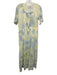 Love Shack Fancy Size M Baby Blue & Yellow Cotton 1/2 Sleeve Lace Detail Dress Baby Blue & Yellow / M