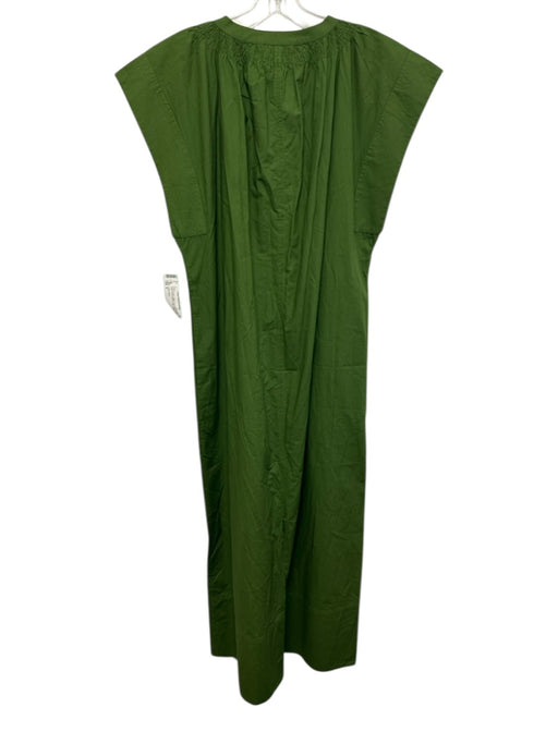 A Piece Apart Size 8 Hunter Green Cotton Cap Sleeve Stitch Detail Maxi Dress Hunter Green / 8