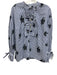 Derek Lam Size 6 Blue, White & Black Cotton Long Sleeve Pinstripe Top Blue, White & Black / 6