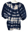 Ulla Johnson Size M Blue & White Cotton Blend Short Sleeve Tie Dye Sweater Blue & White / M
