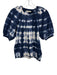 Ulla Johnson Size M Blue & White Cotton Blend Short Sleeve Tie Dye Sweater Blue & White / M