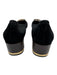 Tory Burch Shoe Size 9.5 Black & Gold Suede Round Toe Circle Logo Flats Black & Gold / 9.5