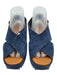 Pedro Garcia Shoe Size 40 Blue Suede Criss Cross Square Toe Wedge Sandals Blue / 40