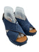 Pedro Garcia Shoe Size 40 Blue Suede Criss Cross Square Toe Wedge Sandals Blue / 40