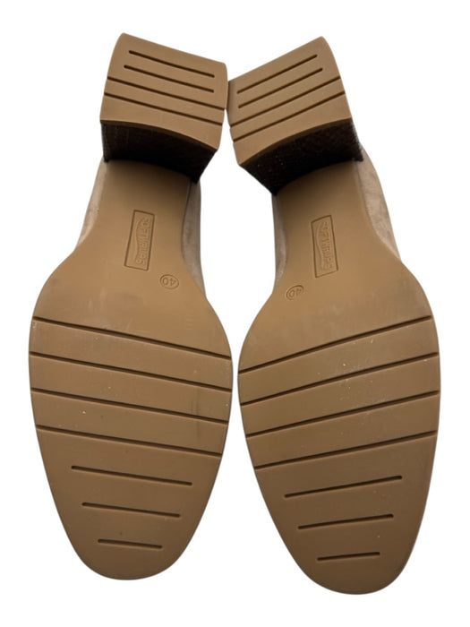 Softwaves Shoe Size 40 Taupe Suede Square Snake Embossed Block Heel Loafer Pumps Taupe / 40