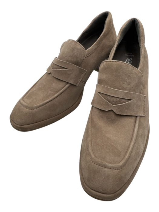 Softwaves Shoe Size 40 Taupe Suede Square Snake Embossed Block Heel Loafer Pumps Taupe / 40