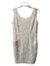 Jessica Howard Size 8 White & Gold Rayon Front Pocket Scoop Neck Zip Back Dress White & Gold / 8