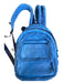 Puma Blue Leather Faux Shearling Zip Close Athletic Backpack Blue