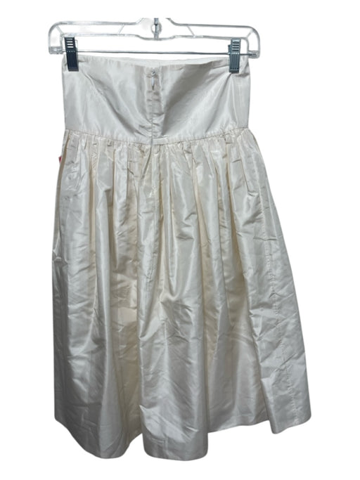 Julia Clancey Size M Ivory Back Zip Pintuck Peplum Skirt Ivory / M