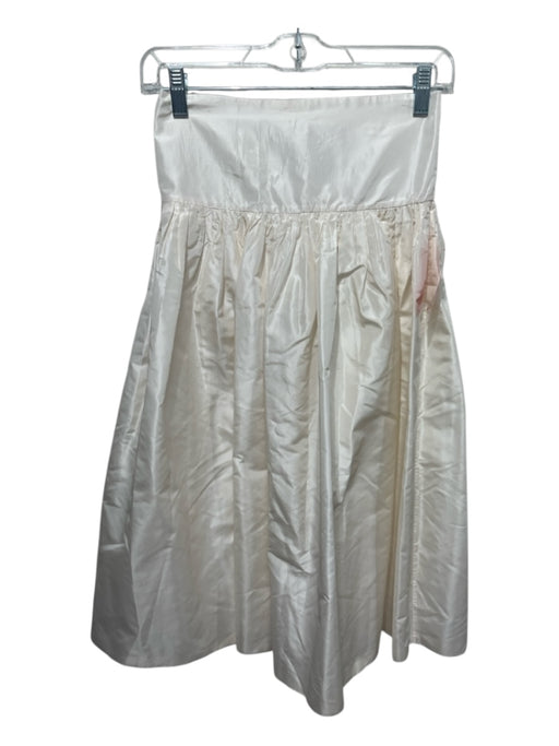 Julia Clancey Size M Ivory Back Zip Pintuck Peplum Skirt Ivory / M