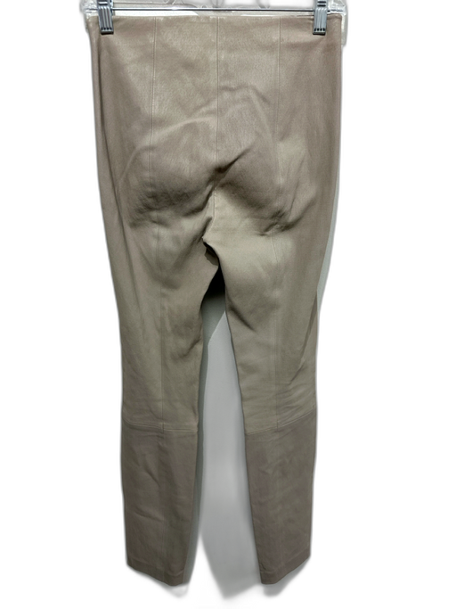 Theory Size 2 Taupe Gray Lamb leather Elastic Waist Solid Skinny Pants Taupe Gray / 2
