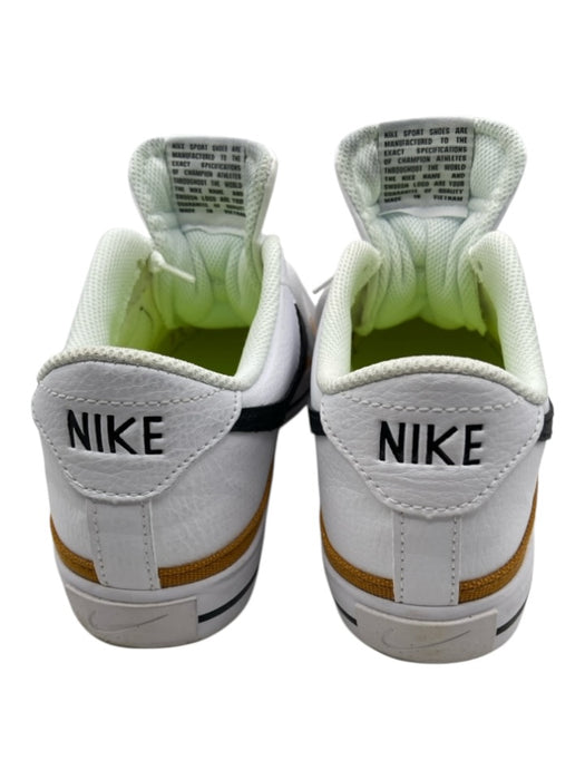 Nike Shoe Size 8 White, Black & Tan Leather Round Toe Trim Lace Up Sneakers White, Black & Tan / 8