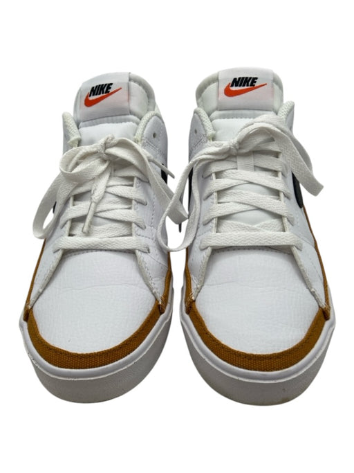 Nike Shoe Size 8 White, Black & Tan Leather Round Toe Trim Lace Up Sneakers White, Black & Tan / 8