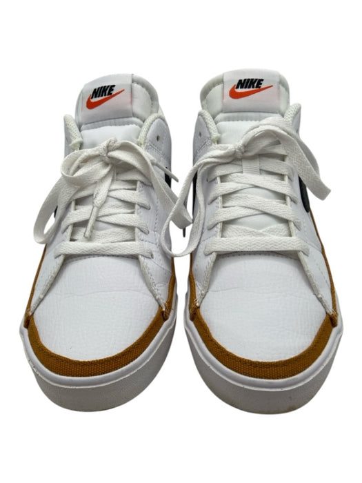 Nike Shoe Size 8 White, Black & Tan Leather Round Toe Trim Lace Up Sneakers White, Black & Tan / 8