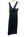 Prada Size 38 Black Polyester Pleated Tie Shoulder Drape Detail Side Zip Dress Black / 38