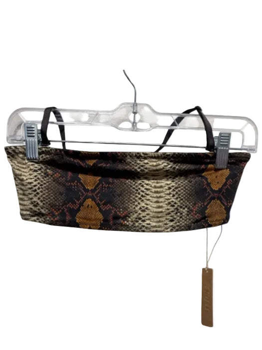 SKIMS Size S Brown & Beige Nylon Blend Snakeskin print Adjustable Swimsuit Brown & Beige / S