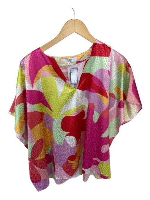 Crosby Size M Multi Batwing Animal Print Top Multi / M