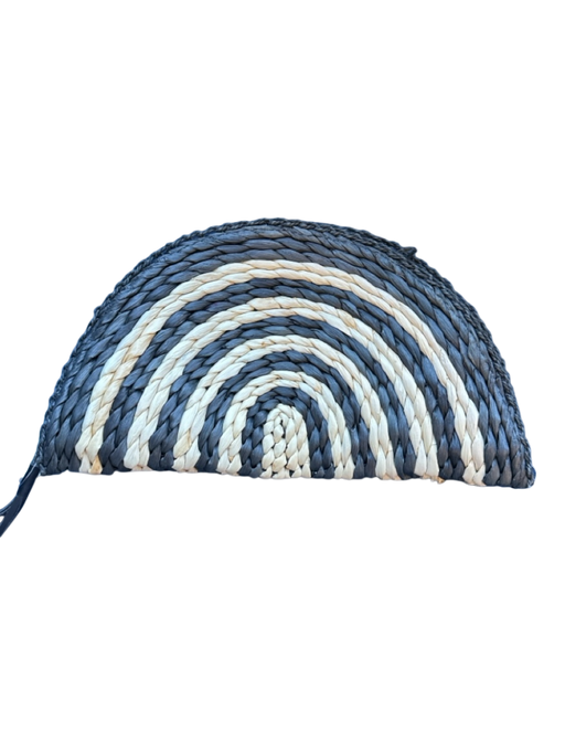 Tan & black Raffia Zip Close Dome Clutch Bag Tan & black / S