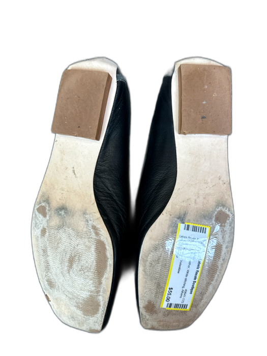 Frances Valentine Shoe Size 10B Black Leather White stitching Loafers Black / 10B