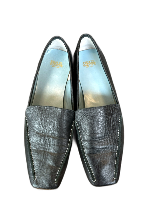 Frances Valentine Shoe Size 10B Black Leather White stitching Loafers Black / 10B