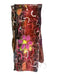Fleurs Black & Rust Silk Yarn Embroidered Fringe scarf Black & Rust / One Size