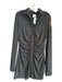 With Jean Size M Black Long Sleeve Button Down Collar Dress Black / M