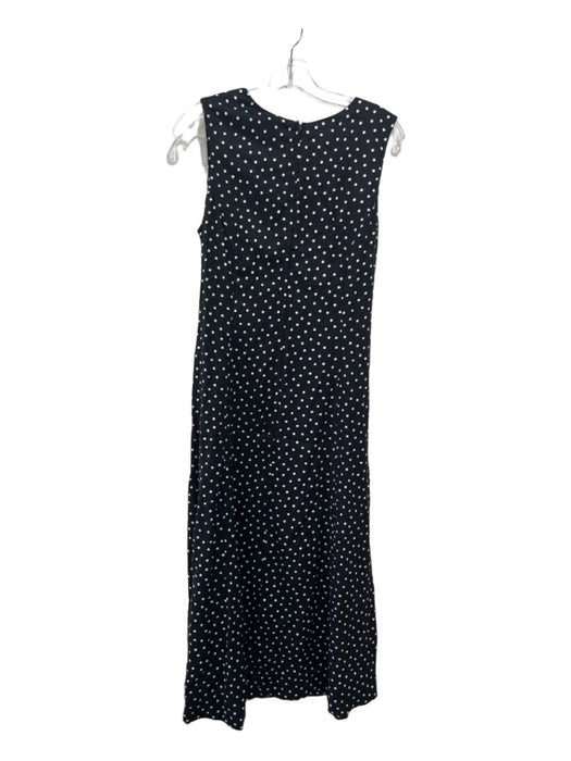 Worthington Size S Black & White Polka Dots Lace Up Detail Sleeveless Maxi Dress Black & White / S