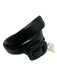 H Black Leather Snakeskin print Buckle Waist Belts Black / S