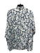 Tyler Boe Size Small White & Blue Cotton Long Sleeve Abstract Print Dress White & Blue / Small