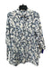 Tyler Boe Size Small White & Blue Cotton Long Sleeve Abstract Print Dress White & Blue / Small