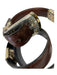 Brighton Brown, Black, Silver Leather & Metal Reversible Segmented Belts Brown, Black, Silver / M