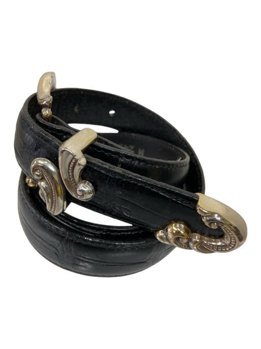 Brighton Black, Silver, Gold Leather & Metal Embossed Mixed metal Belts Black, Silver, Gold / M