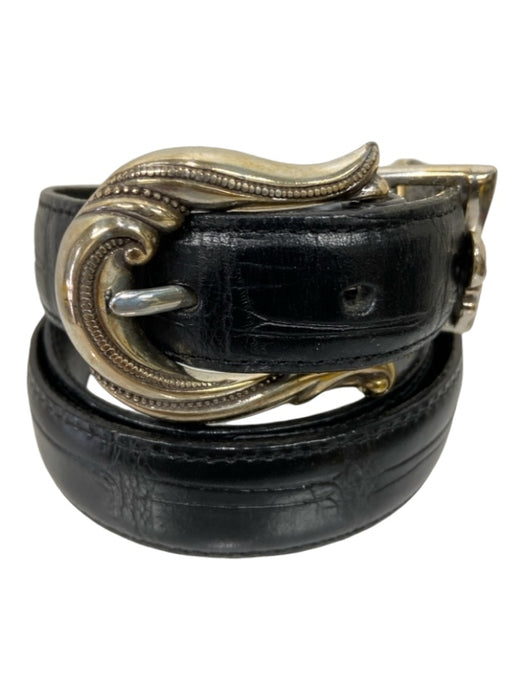 Brighton Black, Silver, Gold Leather & Metal Embossed Mixed metal Belts Black, Silver, Gold / M