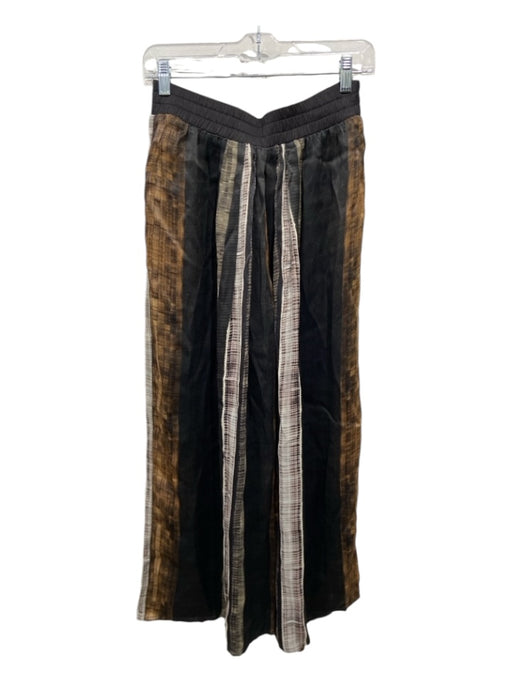 Blank London Size PS Black, Brown & Tan Viscose Elastic Waist Wide Leg Pants Black, Brown & Tan / PS