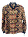 Givenchy Size L navy blue & multi Cotton Button Up Brocade Print Long Sleeve Top navy blue & multi / L