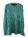 NY Based Size L Blue & Green Acrylic Chunky Crew Neck Long Sleeve Sweater Blue & Green / L