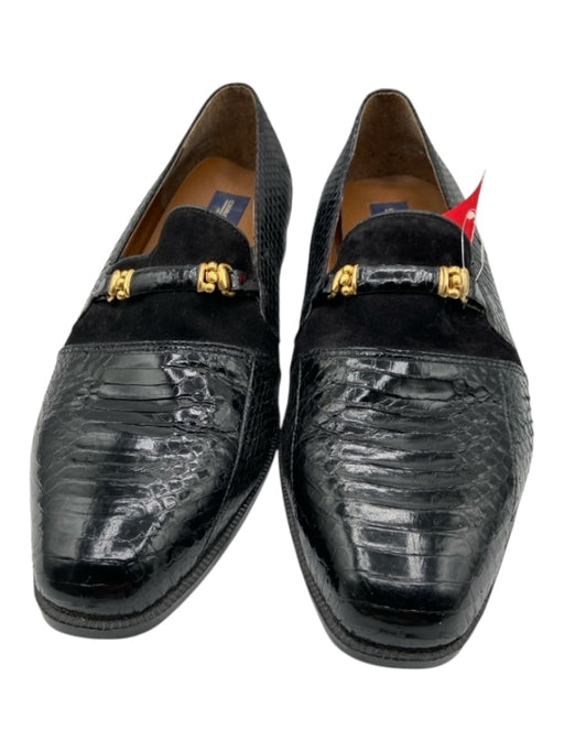 Giorgio Brutini Shoe Size 11 Vintage Black Snakeskin Solid Loafer Dress Shoes 11