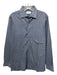 Lanvin Size M Blue & Tan Cotton Striped Button Up Men's Long Sleeve Shirt Blue & Tan / M