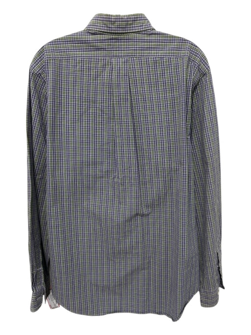 Ralph Lauren Size L Green & Purple Print Cotton Plaid Men's Long Sleeve Shirt Green & Purple Print / L